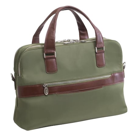 A1 Luggage N Series Hartford Nylon Dual Compartment Briefcase - Green A13033604